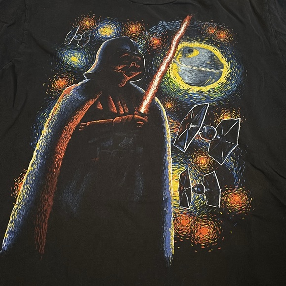 Vintage Star Wars Starry Night T-Shirt Size L - Picture 2 of 2